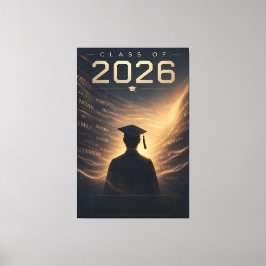Lienzo Clase de 2026 Diseño de Graduación con Nombre Pers