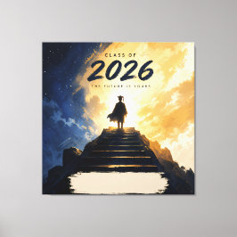 Lienzo Clase de 2026 Éxito en el Camino de Graduación Dis
