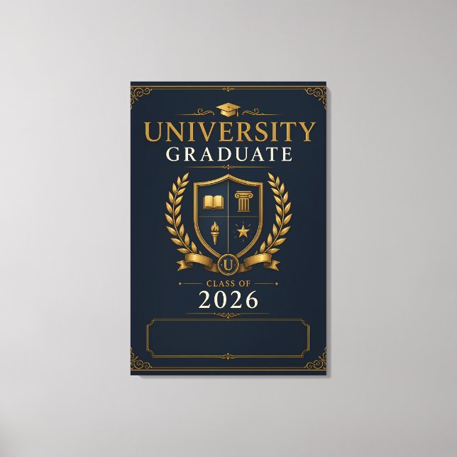 Lienzo Clase de Graduados Universitarios Personalizados d (Anverso)