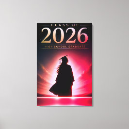 Lienzo Clase personalizada de graduado de 2026 regalo nom