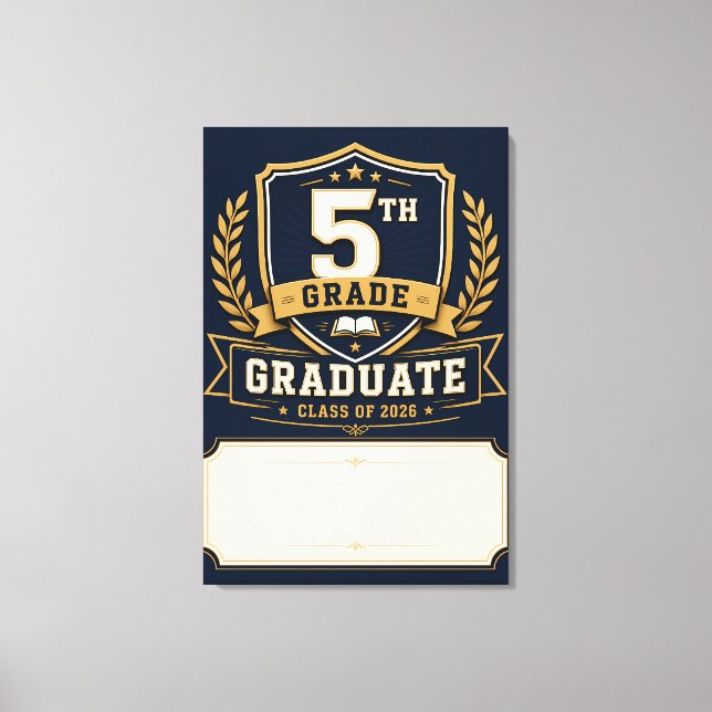 Lienzo Clase personalizada de graduados de 5º grado de 20 (Anverso)