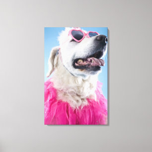 Lienzo Clases del perro y tu-tu en forma de corazón que