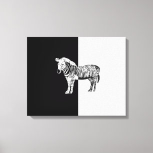 Lienzo Clásico cebra en blanco y negro