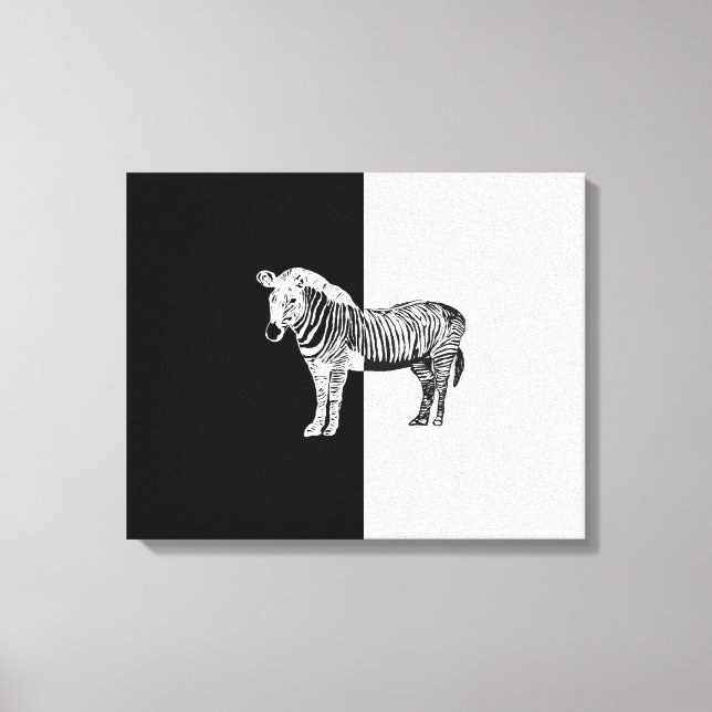 Lienzo Clásico cebra en blanco y negro (Anverso)