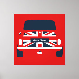 Lienzo Clásico original Union Jack, Austin Mini Cooper