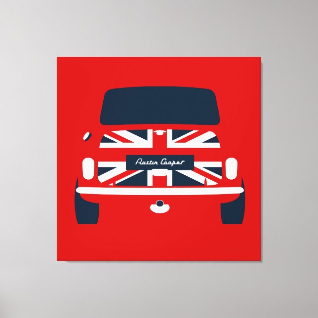 Lienzo Clásico original Union Jack, Austin Mini Cooper (Anverso)