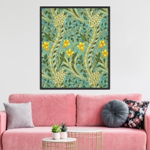 Lienzo Clásico patrón floral de narciso de William Morris