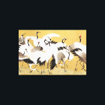 Lienzo Clásico rico en aves de rebaño japonés<br><div class="desc">Esta imagen está basada en la pintura vintage japonesa de grúas (siglo XVIII) de Ishida Yutei. Imagen original de dominio público del Instituto de Arte de Minneapolis.</div>