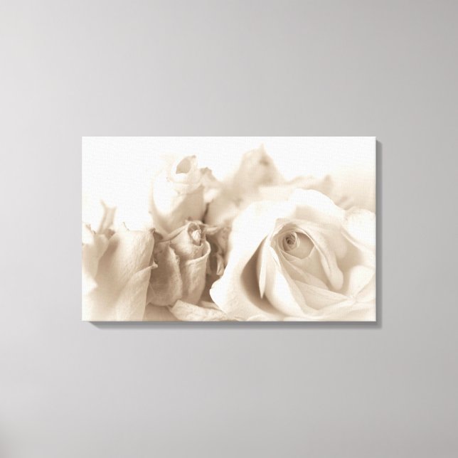 Lienzo Clásico Shabby Chic White Roses (Anverso)