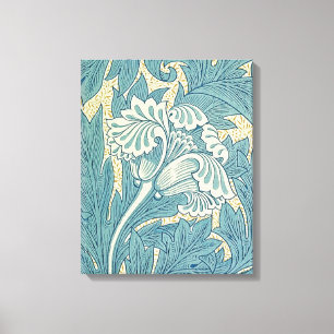 Lienzo Clásico Tulipán Azul Floral de William Morris