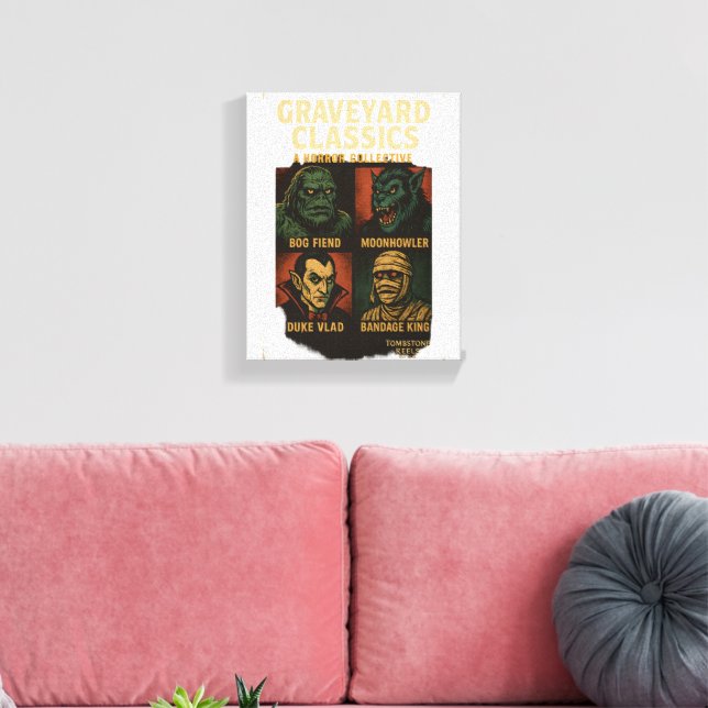 Lienzo Clásicos del Cementerio Póster de Monstruos de Ter (Insitu (Sala de estar))