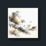 Lienzo Classical Chinese Ink Wash Clouds - Elegant Grey a<br><div class="desc">A poetic abstract composition inspired by traditional Chinese ink wash painting, featuring ethereal grey and black clouds with shimmering gold leaf highlights. The delicate balance of misty textures and bold metallic accents creates a serene, zen-like atmosphere. Perfect for minimalist home decor, meditation rooms, or sophisticated spaces seeking a touch of...</div>