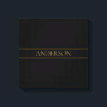 Lienzo Classy Personalizable Gold Text & Lines<br><div class="desc">Su nombre o marca personalizada.</div>