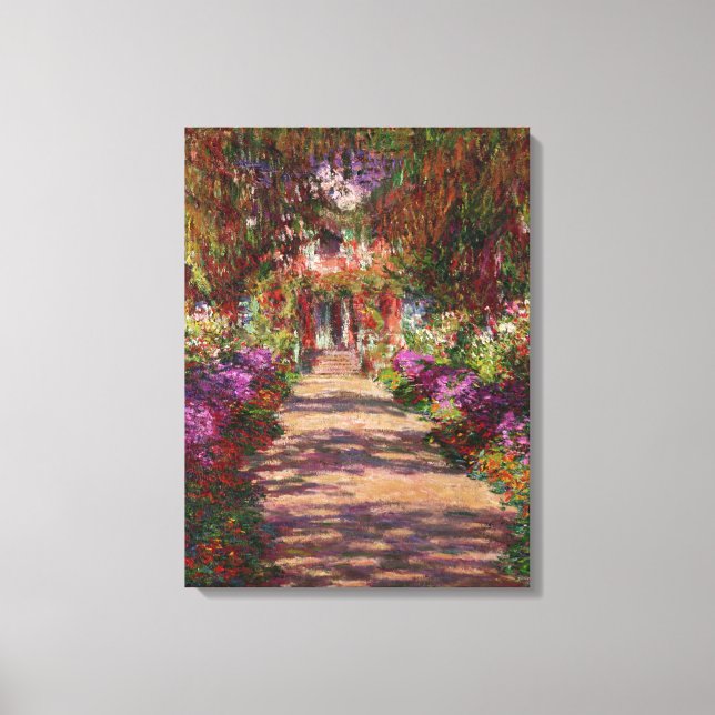 Lienzo Claude Monet | A Pathway in Monet's Garden (Anverso)