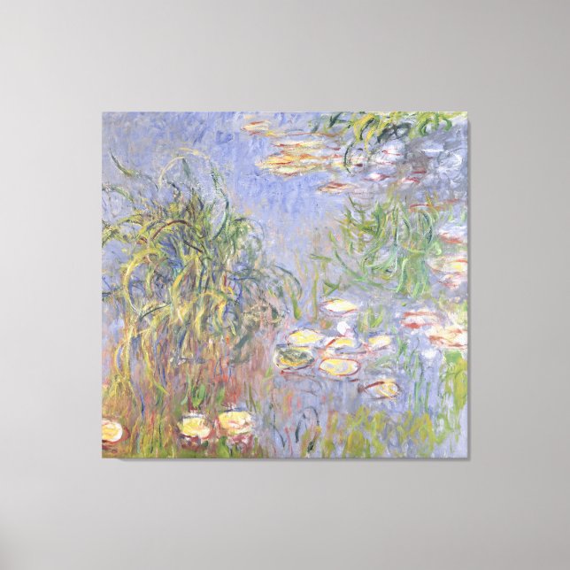 Lienzo Claude Monet | Algas de agua, grupo de hierbas (Anverso)