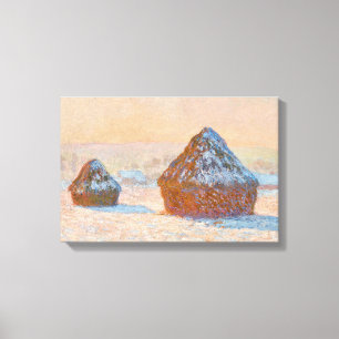 Lienzo Claude Monet - Almiares, Efecto de Nieve, Mañana