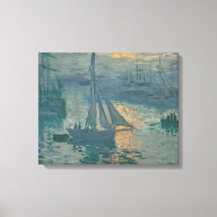 Lienzo Claude Monet Amanecer Marino Barco de Vela Impresi