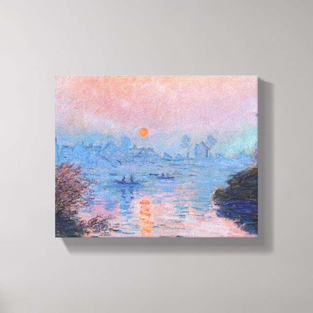Lienzo Claude Monet - Atardecer En El Sena (Anverso)