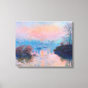 Lienzo Claude Monet - Atardecer En El Sena En Lavacourt
