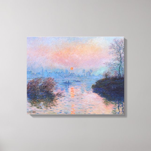 Lienzo Claude Monet - Atardecer En El Sena En Lavacourt (Anverso)