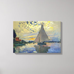 Lienzo Claude Monet - Barco de vela en Le Petit-Gennevill