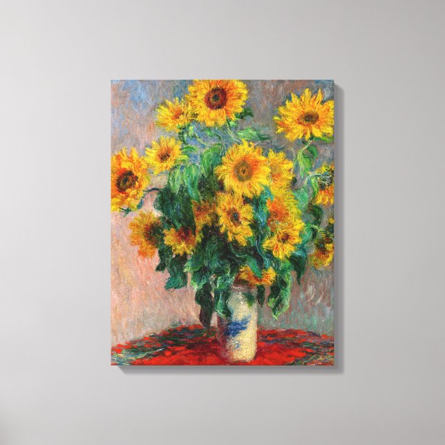 Lienzo Claude Monet - Bouquet de girasoles (Anverso)