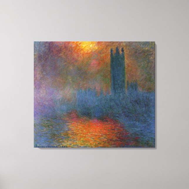 Lienzo Claude Monet - Cámaras del Parlamento (Anverso)