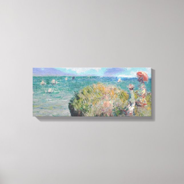 Lienzo Claude Monet: Caminata acantilado en Pourville (Anverso)