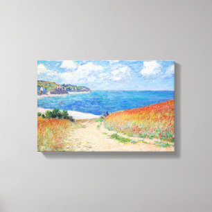 Lienzo Claude Monet - Camino en campos de trigo en Pourvi