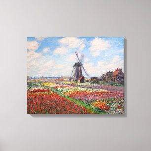 Lienzo Claude Monet - Campo de Tulipanes en Holanda