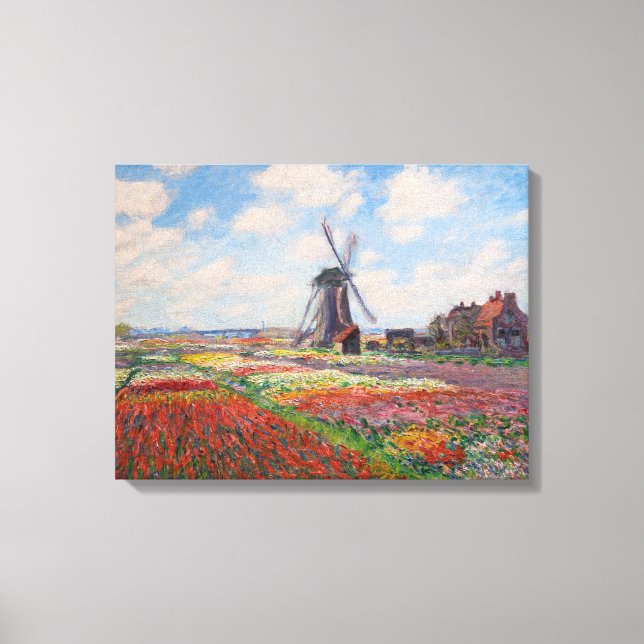 Lienzo Claude Monet - Campo de tulipanes en Holanda (Anverso)