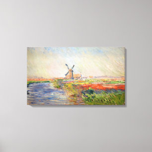 Lienzo Claude Monet - Campo de tulipanes en Holanda