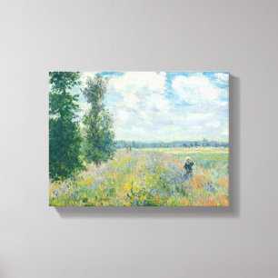 Lienzo Claude Monet - Campos de amapola cerca de Argenteu