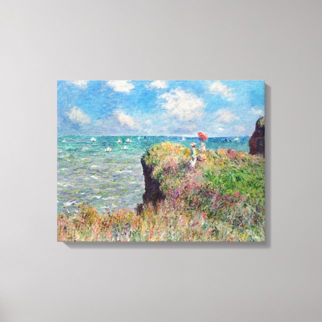 Lienzo Claude Monet Cliff Walk en Pourville (Anverso)