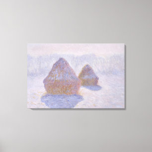 Lienzo Claude Monet   Efecto Haystacks de Nieve y Sol