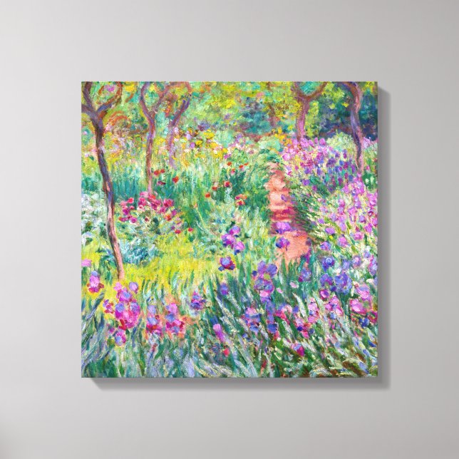 Lienzo Claude Monet - El jardín de iris en Giverny (Anverso)