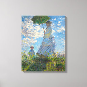 Lienzo Claude Monet - El paseo, mujer con sombrilla