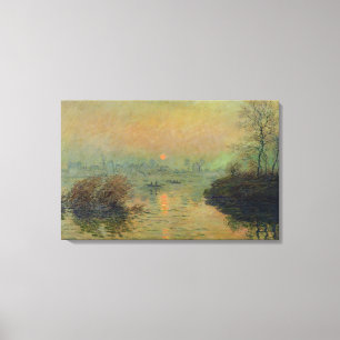Lienzo Claude Monet el   Sun que fija sobre el Sena