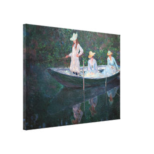Lienzo Claude Monet - En el barco Norvegienne en Giverny