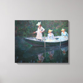Lienzo Claude Monet - En el barco Norvegienne en Giverny