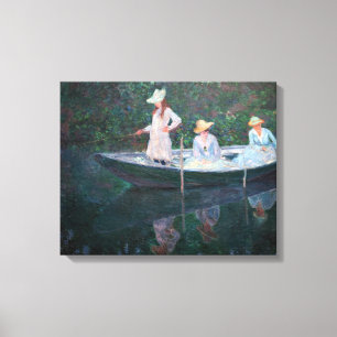 Lienzo Claude Monet - En el barco Norvegienne en Giverny