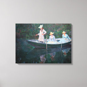 Lienzo Claude Monet - En el barco Norvegienne en Giverny