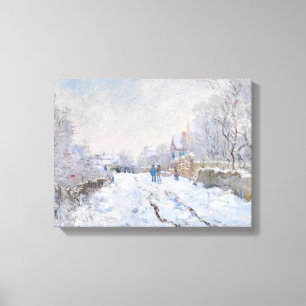 Lienzo Claude Monet - Escena de nieve en Argenteuil