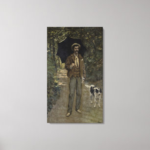 Lienzo Claude Monet Hombre con paraguas, c.1868-69