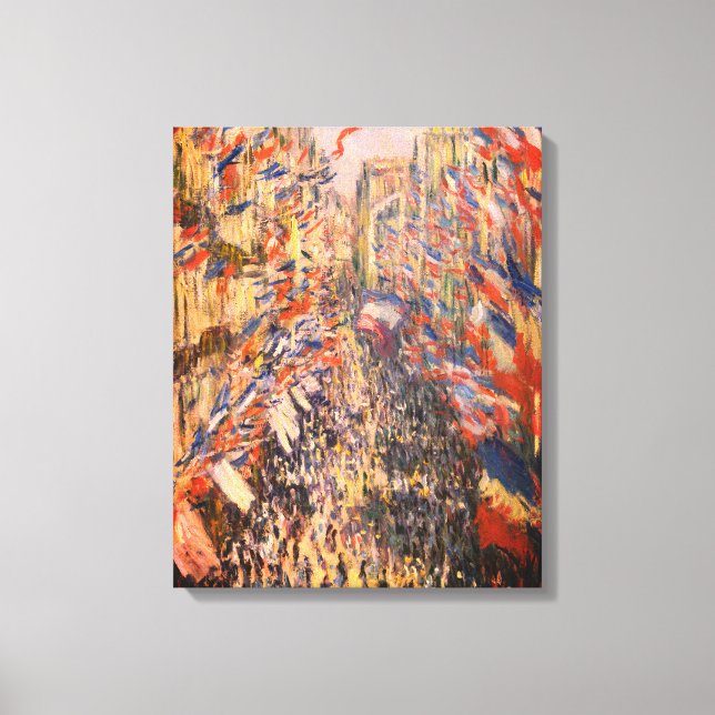 Lienzo Claude Monet - La Montorgueil rue à París Canvas - (Anverso)