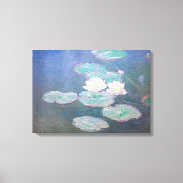 Lienzo Claude Monet - Lilies de agua, efecto nocturno (Anverso)