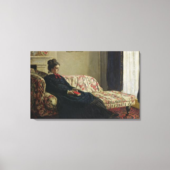 Lienzo Claude Monet | Meditación o Madame Monet (Anverso)