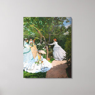 Lienzo Claude Monet - Mujeres en el jardín