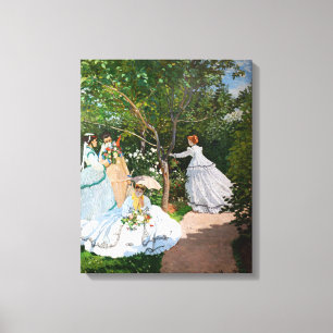 Lienzo Claude Monet - Mujeres en el jardín
