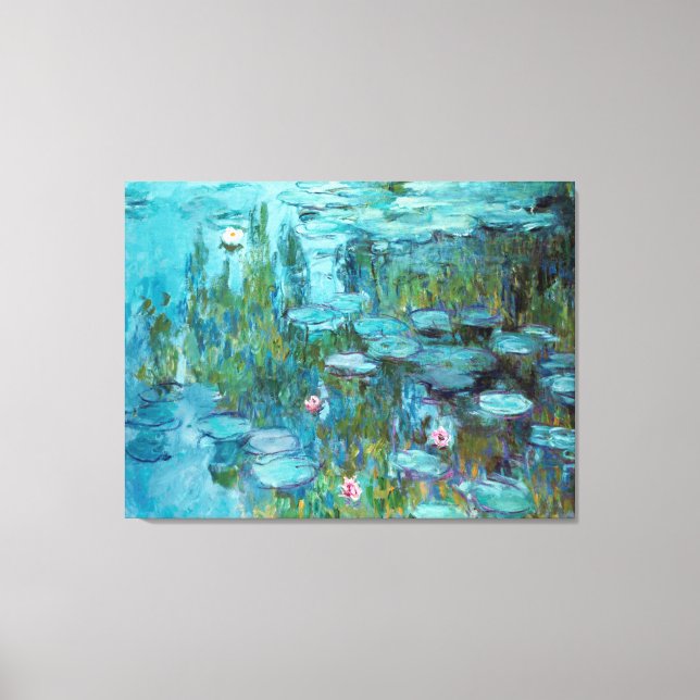 Lienzo Claude Monet Ninfas Nenúfares Flores Estanque  (Anverso)